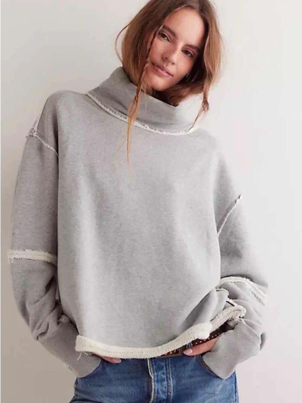 Free People Anna Turtleneck. NWT. Heather grey